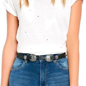 Black & Gunmetal Double Buckle Belt
